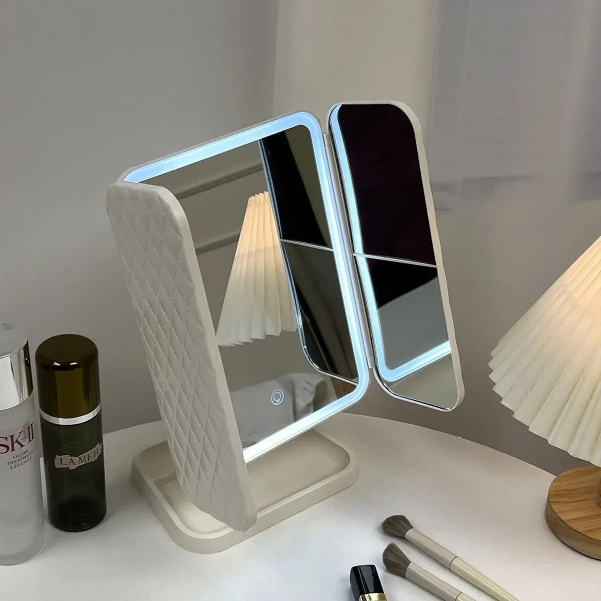 Espejo Luz LED Plegable Maquillaje
