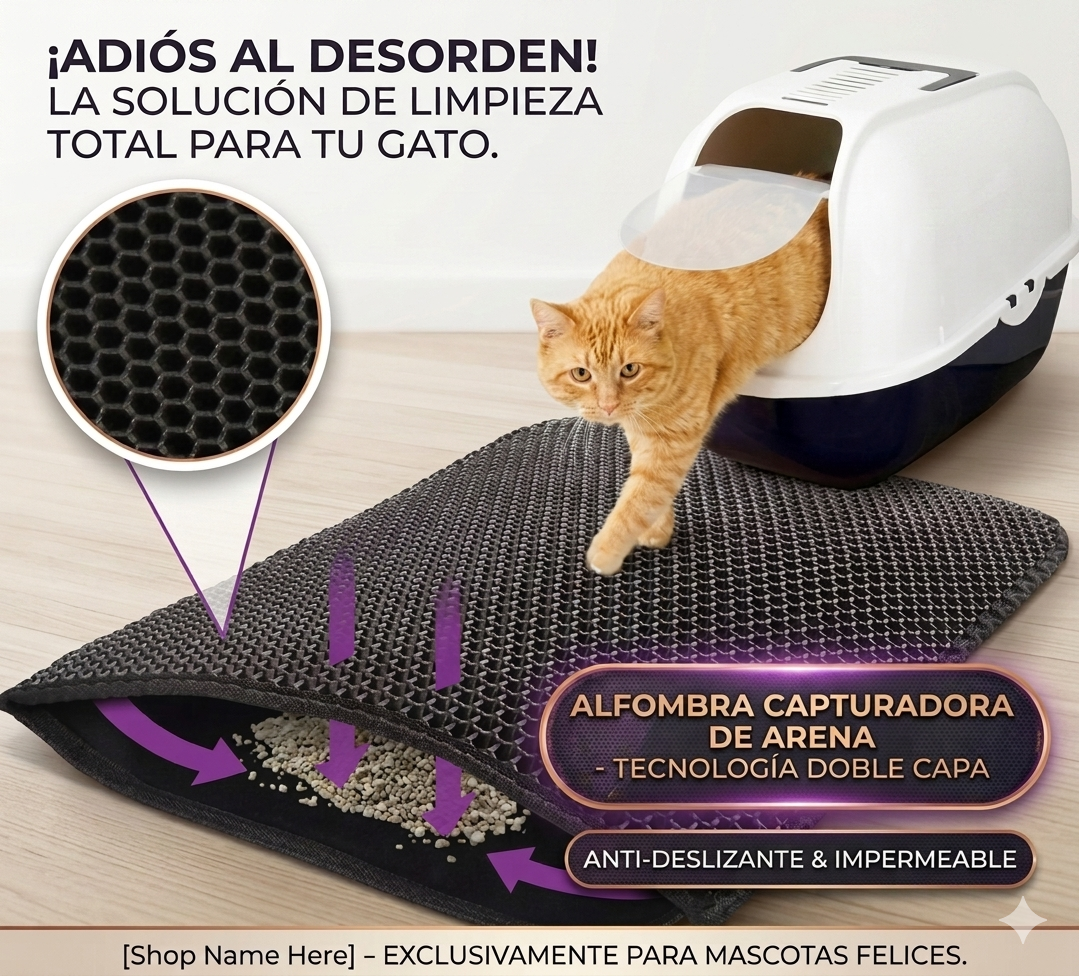 Alfombra para atrapar arena de Gatos