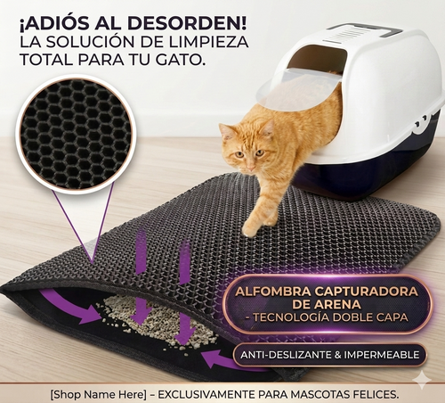 Alfombra para atrapar arena de Gatos